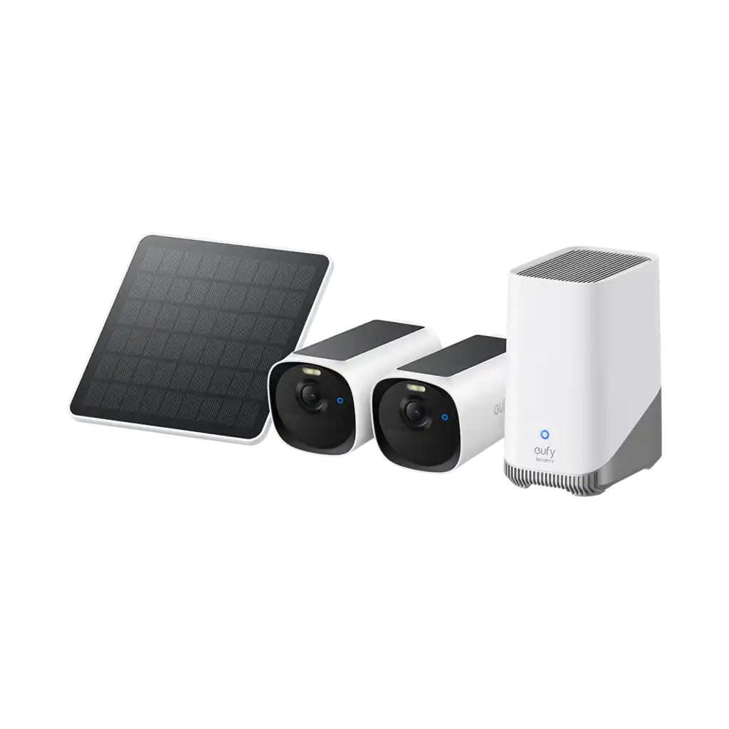Eufy Security E40 2K Solar-Powered Battery 2 Camera Kit with Homebase 3 and Solar Panel and FREE Eufy C30 2K Video Doorbell - Image 3