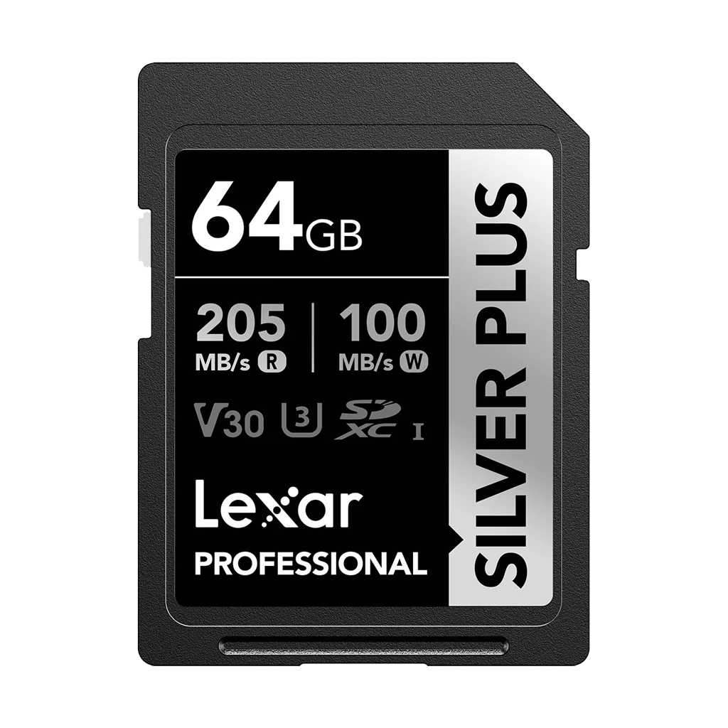 Lexar 64GB Professional UHS-I SDXC Memory Card (205MB/s, SILVER PLUS Series)